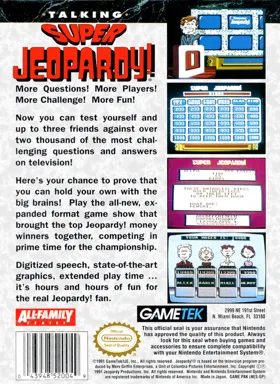 Super Jeopardy! (USA) box cover back